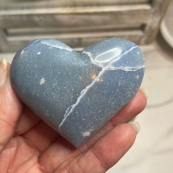 Blue Aventurine Crystal Heart - Picture 3 of 3